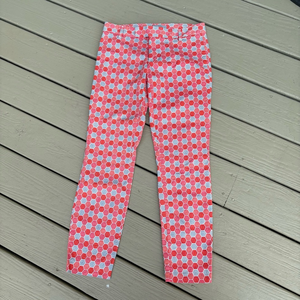 NWOT GAP Orange & Blue Pattern, Low Rise Slim Cropped Stretch Pants, Size: 0
